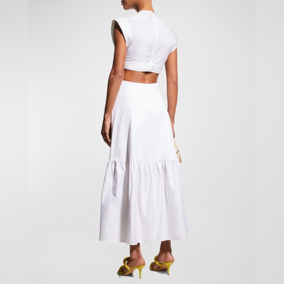 A.L.C. White Midi Knot Cutout Dress - Picture 3 of 11